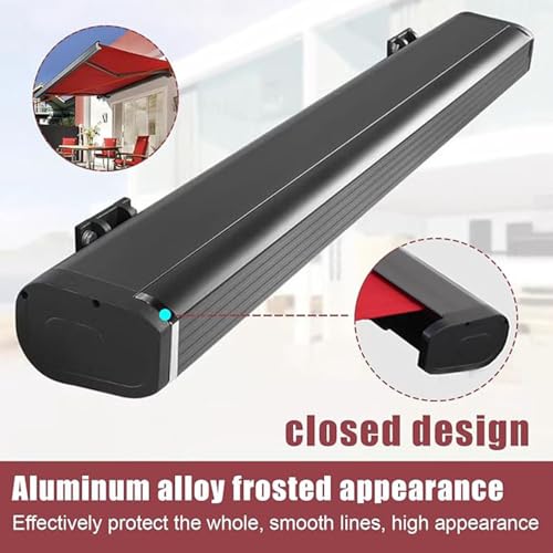 Fully Automatic Retractable Awning, Sunshade Shelter with LED Light, Outdoor Sun Shade, New Upgrade Electric Patio Canopy for Backyard Garden Balcony,9.8 * 5FT