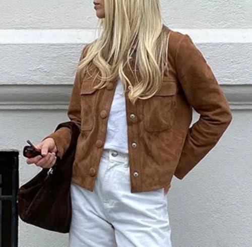 Suede Jacket Women Suede Coat Western Jacket Vintage Jacket Brown Suede Jacket Barn Jacket Winter Coat Outerwear4