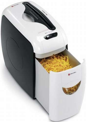 Rexel Destructeur Coupe Croisée, 7 Feuilles, Pour un Usage Domestique ou Professionnel, Corbeille 12L, Blanc, Style +, 2101944EU