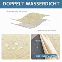 KELUINA Stuhlhussen Stretch Punktmuster Wasserabweisend Beige 2er Set – Ansicht 4
