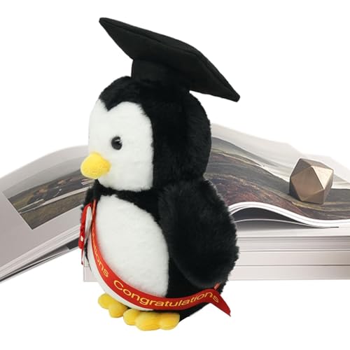 Peluche pingouin diplômé souvenir portable pour décorer la chambre de l'étudiant