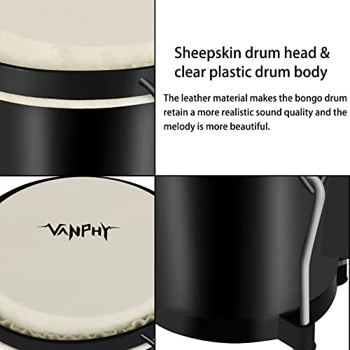 Vanphy 6+7 Bongo Drum Set With Tuning Wrench Bongos thumb #2