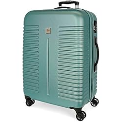 Maletas Y Neceseres Rigidos ROLL ROAD India, Maleta Mediana Rígida 70cm Adultos Unisex, Turquesa, 48x70x27 Cms