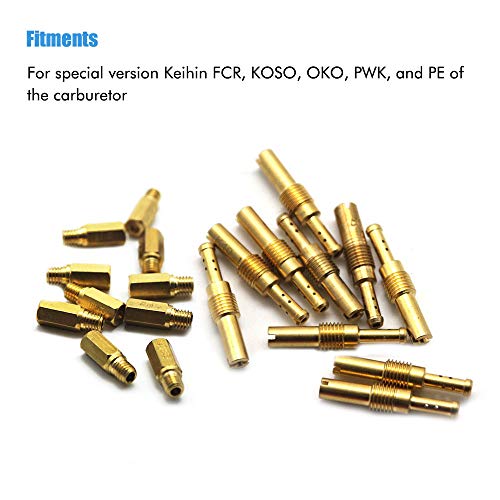 20 Pcs Carburetor Jets Kit With 10 Pcs Main Jets # 155 158 160 162 165 168 170 172 175 178 And 10 Pcs Slow Jets # 32 35 38 40 42 45 48 50 52 55 For Keihi Oko Koso Pe Pwk Carb #TOP3