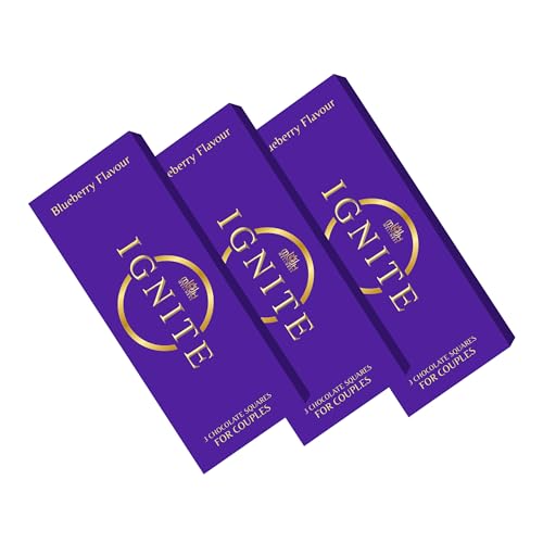 Ignite Blueberry Chocolate Squares – 60% Dark Cocoa with Natural Ingredients – Rich Flavor Fusion – Perfect Chocolate for Cravings, Gifts & Special Moments – Shareable Premium Bar, Box of 3