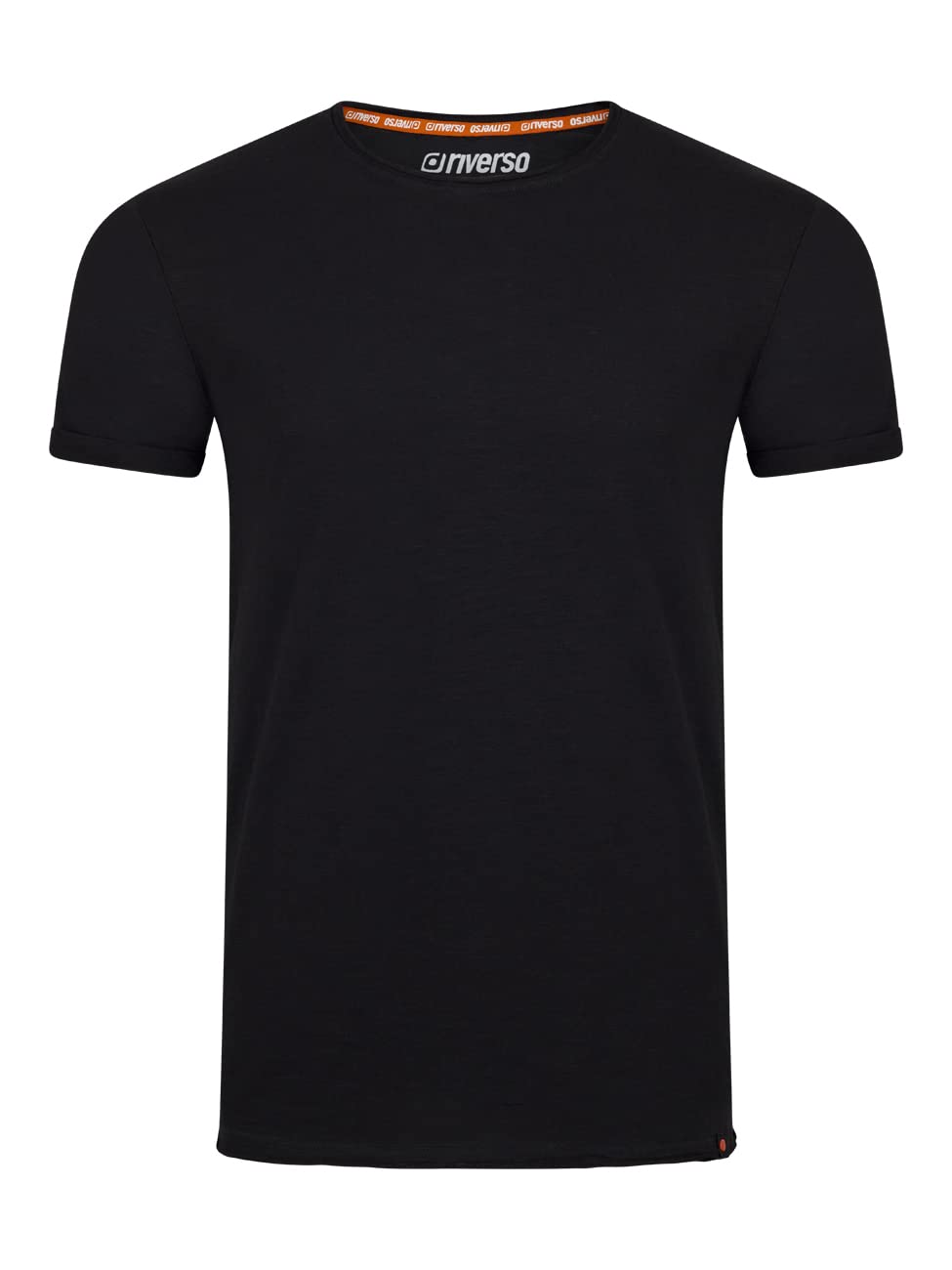 riverso RIVLenny T-shirt męski, 100% bawełna, regularny krój, zestaw 3 sztuk, okrągły dekolt, krótki rękaw, na lato, przędza płomieniowa, cienka, jednokolorowa, czarna, biała, szara, niebieska,