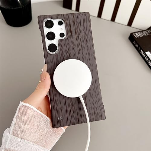 Coque Samsung S23 Plus magnétique grain de bois rigide antichoc