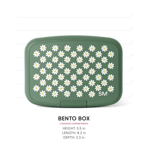 Image of Simple Modern Porter Bento Lunch Box | BPA Free, Leak-Resistant, Dishwasher Safe | Lunch Container for Girls, Boys, Toddlers, Kids, Adults | 3 Compartments, Sage Florals