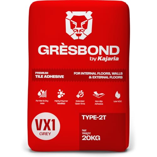 Image of Gresbond by Kajaria - VX-1 Premium Tile Adhesive for Internal Floors, Walls & External Floors | Ideal for Vitrified Tiles & Natural Stone | 20 KG