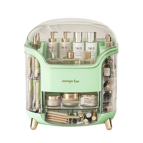 Make Up Organiser with Drawers and Lid, Portable Cosmetic Beauty Storage Display, Multifunction Jewellery, Wash Basin Box for Dressing Table, Brush, Skincare, Hair Accessory, Worktop
