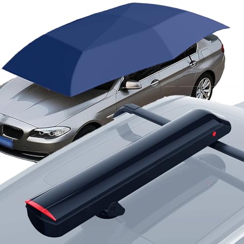 VNATWGOO Car Tent Umbrella Fully Automatic, Electric Automobile Protection Umbrella, Movable Carport, with 5000mAh Removable Batter,Blue-B