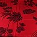 TZ Promise Women Soft Silky Pashmina Reversible Floral Rose Shawl Wrap Scarf w/Fringes (Red)