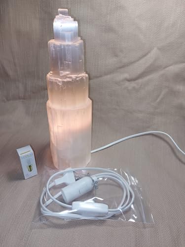 Lámpara de cristal de selenita impresionante