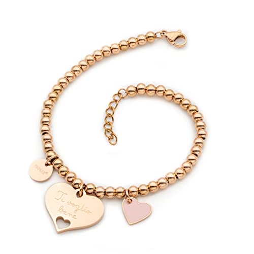 MAMIJUX Bracciale Regalo con ciondolo a cuore con scritta Ti voglio...