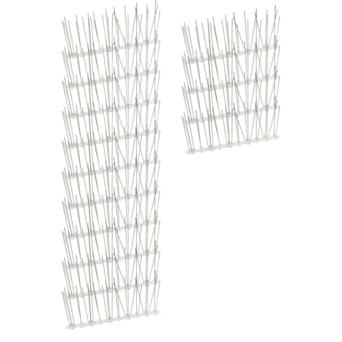 GALPADA Pinchos para Palomas de Acero Inoxidable Base de Plástico Pc, Herramienta Eficaz como Barrera Visual para Fiesta Otoño en Hogar y Tejado