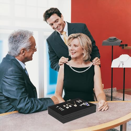 MAGICLULU 5 Stück Schmuck-Aufbewahrungstablett Schaumstoff-Einsatz Schwarzer Schaumstoff Ohrring-Aufbewahrungsbox Einlagen Schwamm-Pad Für Ohrringe Halskette Ring-Display 27 9 X 17 8 Cm