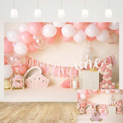 Hnmdmyi 2.1x1.5m Sfondo Farfalla rosa oro farfalla fiore buon compleanno fotografia sfondo principessa ragazze festa di compleanno torta decorazioni tavolo banner Photo Booth Props