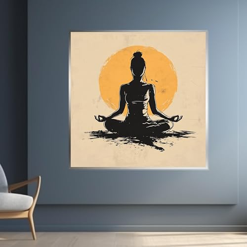 Tableau sur toile méditation yoga impression moderne 70x70 cm
