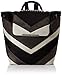 Produktbild Bessie London Damen Suede Colour Block Drawstring Backpack Rucksackhandtasche, Schwarz (Black), 13x28x30 Centimeters
