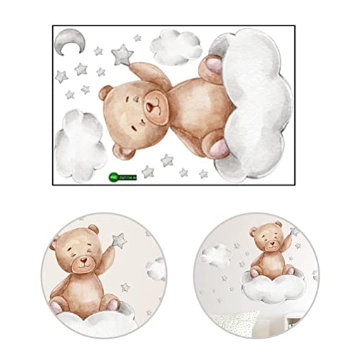 Vinilos Decorativos Oso Durmiendo en Luna y Estrellas 2 Pcs miniatura 6