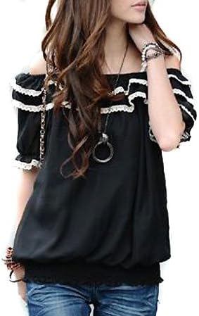 Amazon Co Jp Goldjapan ゴールドジャパン 大きいサイズ オフショルダー シフォン トップス チュニック ブラウス 7058 服 ファッション小物