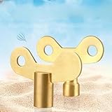 Solaughguy Llave de válvula de purga de radiador de 6 mm, eje cuadrado para grifos de metal y válvulas de radiador, llave de fontanería de latón macizo con revestimiento dorado, paquete de 10