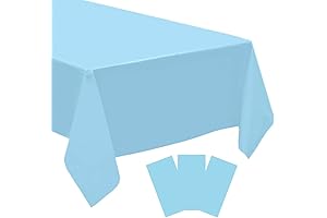 Blue Tablecloths, Plastic Bulk Pack of 3