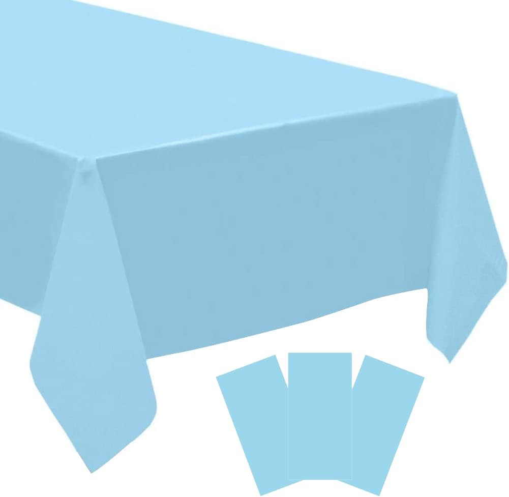 RCFFDL Blue Disposable Tablecloth 3 Pack 54" x 108