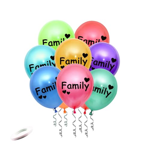 Image of Family Balloons, Pack of 20 Assorted Color 12Inch Family Balloons for Home Family Reunion Party, Family Gathering Party House Warming Homecoming New House Moving Party Decors