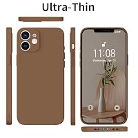 HGH für iPhone 12 Mini Hülle Silikon mit Lanyard, Handyhülle für iPhone 12 Mini Ultra Dünne Rundumschutz mit Weichem Microfiber-Innenfutter Kratzfest Schutzhülle Braun – Ansicht 6