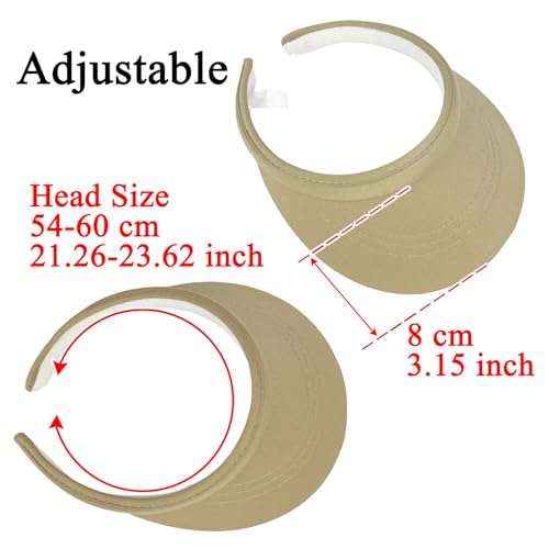 Image of Sun Visor Hats Women Wide Brim Adjustable Clip On Visors Beach Men Hat
