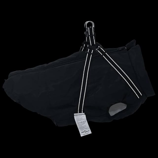Foto 3 de 8 de vidaXL Abrigo para Perro con arnés Impermeable Reflectante L44 Negro