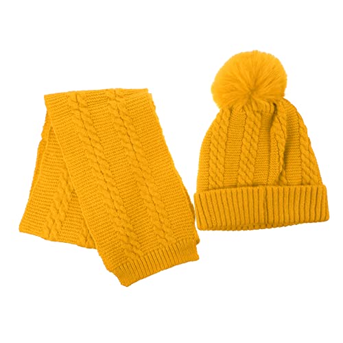 Homoyoyo Knitted Hat and Scarf Warm and Comfortable Winter Headgear Simple Design for Autumn and Winter Wear