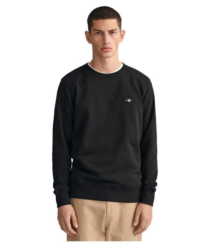 GANT Men's REG Shield C-Neck Sweat, Grey Melange, 3XL
