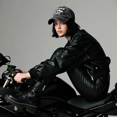 Waldeal Biker Hair Don't Care Hat for Women, Denim Washed Adjustable Baseball Cap