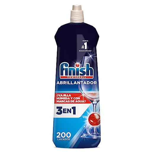 Finish Gel Abrillantador Lavavajillas, vajilla seca, brillante y sin marcas - 200 lavados, El embalaje puede variar