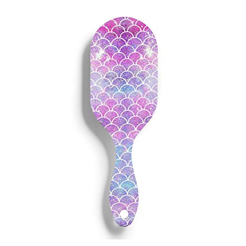 Bold And Brash Mermaid Scales Nylon Hair Brush for Wet/Dry Hair Smoothing Massaging Detangling, Air Cushion Comb for Women Men Kid, Detangler for All Hair Types