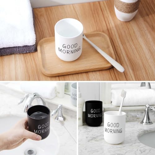 2 Stück Zahnbürstenbecher, Robuste Sturzsichere Zahnputzbecher Kunststoff, Badezimmer Cup, Waschen Zahnputzbecher, Mundwasser Tasse, für Erwachsene, Jugendliche und Kinder