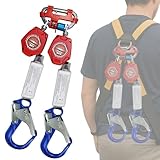 AFP Demon 6 Foot Double Web Leg Self Retracting Lifeline Safety Yoyo, Shock Pack Absorber, Aluminum Rebar Pelican Hook & Aluminum Carabiner Fall Protection Arrest Limiter SRL | OSHA & ANSI Rated