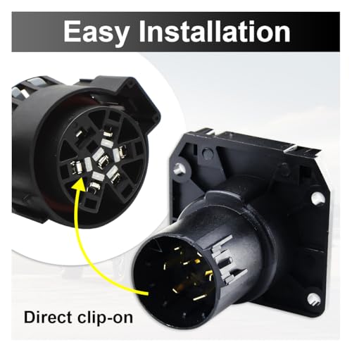 ZIMISI Replacement 7-Way RV Blade Socket, USCAR to 7 Pin Vehicle-Side Female-End Socket, Trailer Connector for Ford, Chevy, Silverado Trailer Plug, Factory Tow Package & 7 Pin Socket Required (1PC)