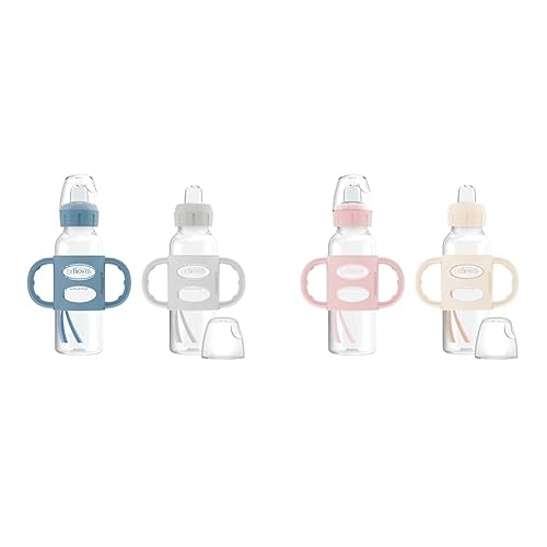 Miniatura 16 de Dr. Brown's Milestones - Paquete de 2 botellas para sorber con boquilla de flujo medio rápido nivel 3, paquete de 6, 8 onzas, verde y gris, 19.7 ft+