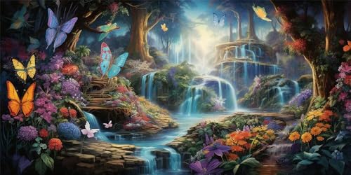 Diamond painting adulte cascade décoration salon 120x50