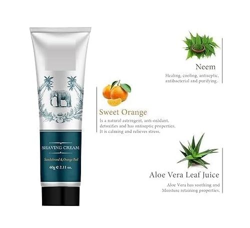 NS Sandalwood & Orange Peel Shaving Cream for Men | Ayurvedic and Natural | 60 g