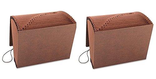 Smead TUFF Expanding File, Alphabetic (A-Z), 21 Pockets, Flap and Elastic Cord Closure, Letter Size, Redrope-Printed Stock 2-Pack