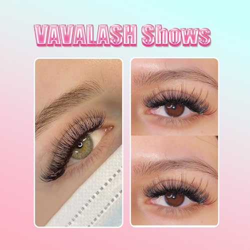 VAVALASH Premade Fans, Eyelash Extensions 10D/14D/16D/20D, 0.05/0.07 Thickness, C/D Curl, Middle Stem Volume Lash Extensions, 320 Fans, 10D, 0.05, D, 8-15mm