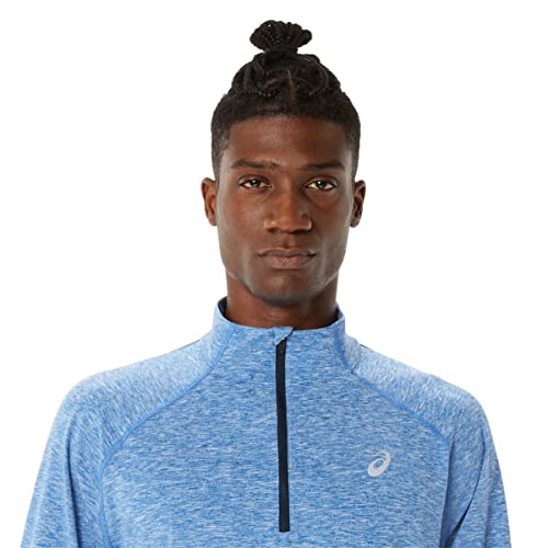 Asics Men's Train Sana 1/2 Zip Apparel, Xl, Lake Drive Heather/French Blue #TOP3