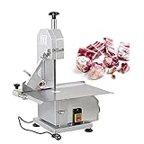 Koalalko Commercial Meat Band Saw for Butchering Bone Saw Meat Cutter Machine 650W with Waterproof Safety Device 20'x13.8' Workbeach 0.79'-4.33' Thickness Range 6 bandsaw blades