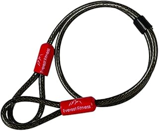 EVEREST FITNESS Heavy Duty Bike Lock with Cable for Security - 76cm x 6mm - Universal Anti Theft Steel Bicycle Loop Cable for Protection