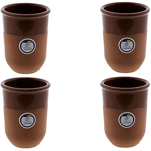 Cerámica Rambleña Juego Vasos Cerveza 4 Unidades Barro Rojo Modelo 03 350 ml Cover