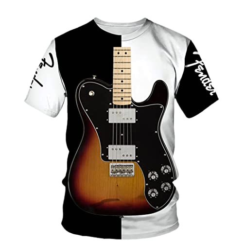 T-shirt guitare 3D homme ample 3XL résolvant l'inconfort de la chaleur estivale